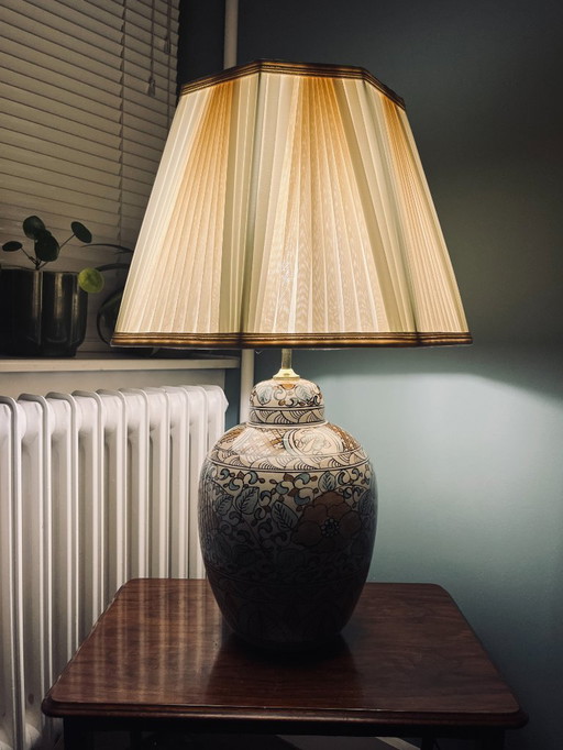 Vintage table lamp with beautiful shade