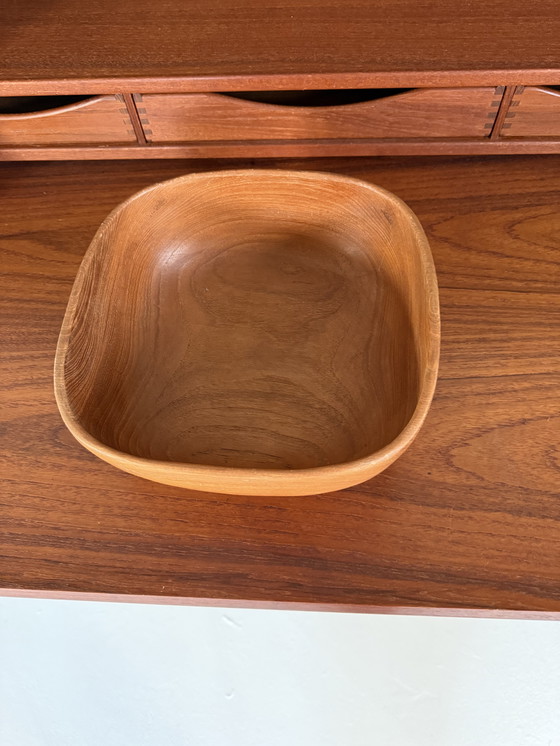 Image 1 of Vintage Deense teakhouten saladekom ‘60