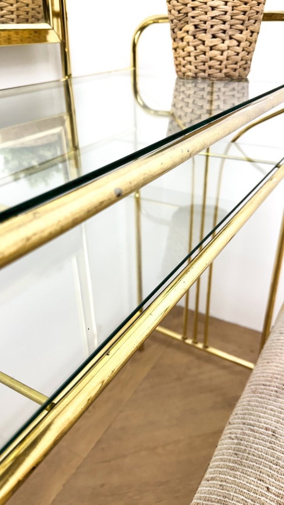 Image 1 of Messing Hollywood Regency Kaptafel met stoel 