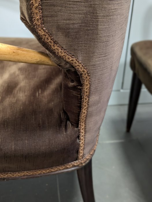 Image 1 of Paire de fauteuils, années 1940, bois, tissu