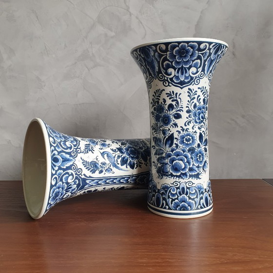 Image 1 of Jarrones azules de Delft de 1950