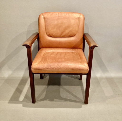 Leren fauteuil "Ontwerp 1960