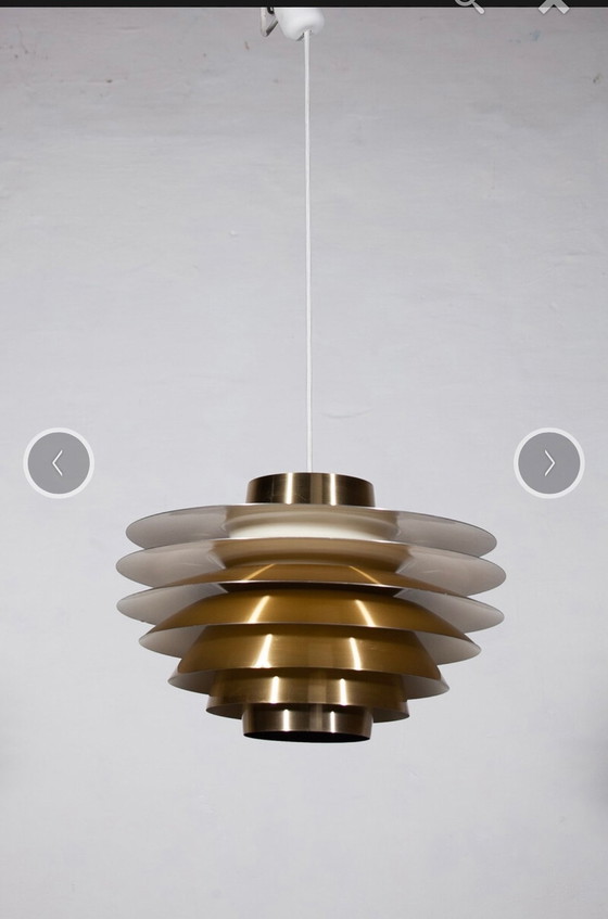 Image 1 of Lampada a sospensione vintage in ottone Svend Middelboe 'Verona'