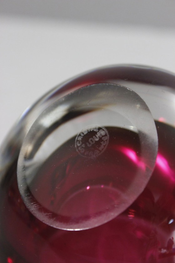 Image 1 of Cendrier Sommerso cristal de Saint Louis vintage design moderniste XXème