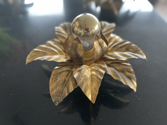 Image 1 of Karaktervolle en stijlvolle set van 3 vintage blad lampen - Hollywood Regency stijl