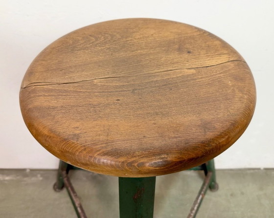 Image 1 of Sgabello da officina industriale verde, anni '60