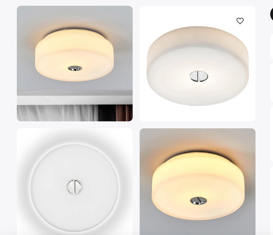 Image 1 of 11 Flos Mini Button Ceiling Lamp in Glass