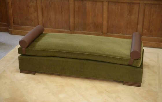 Sofa/Daybed in the style of Eugène Printz 1940s – Chaise longue, Velvet, Art Deco (photo 6 of 13)
