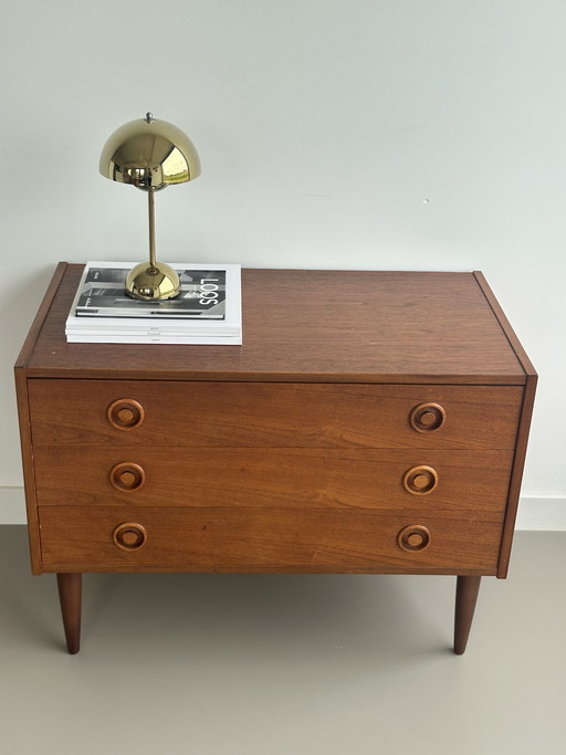 Commode vintage danoise en teck, style scandinave rétro, milieu du siècle.
