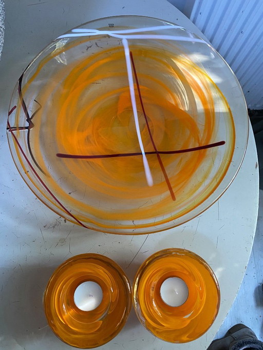 Kosta Boda Anna Ehrner Schale+2 Teehalter