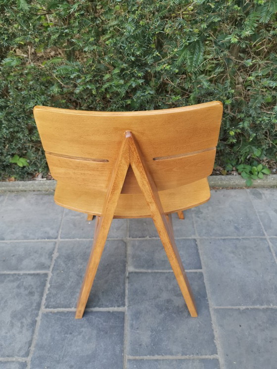 Image 1 of 4x Holzstuhl von Hans Anliker für Horgen Glarus