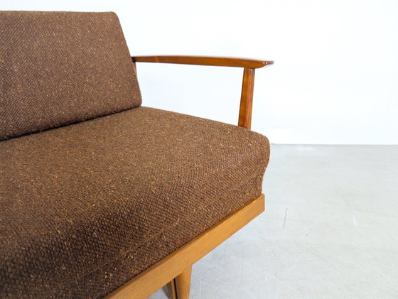 Image 1 of Vintage bank van Walter Wilhelm Knoll, uitschuifbaar, walnoothout