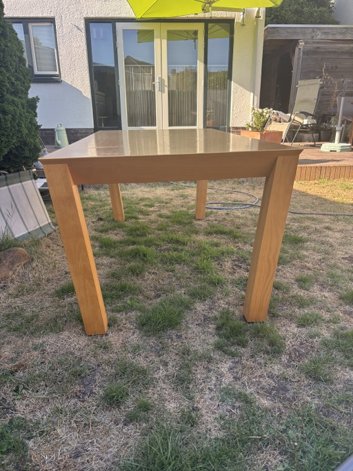 Designer Dining Table, Striking Inward-Setting Legs and a Thin Light Edge Along the Tabletop, Beautifully (photo 2 of 7)