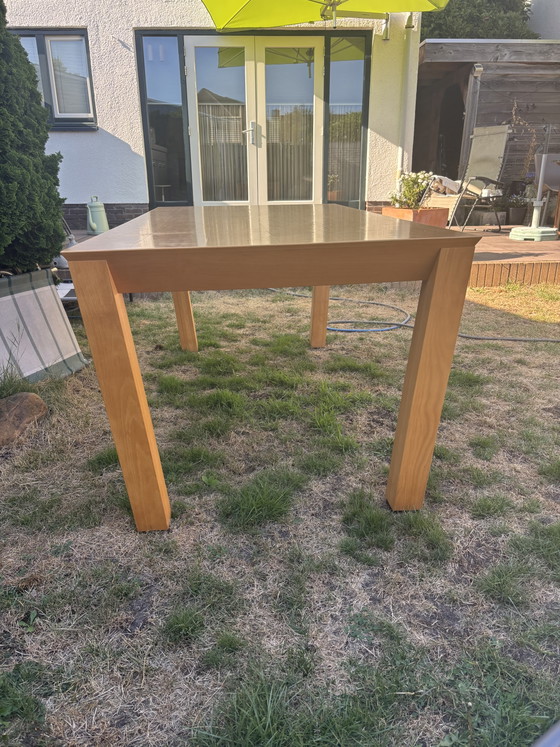 Designer Dining Table, Striking Inward-Setting Legs and a Thin Light Edge Along the Tabletop, Beautifully (photo 2 of 7)