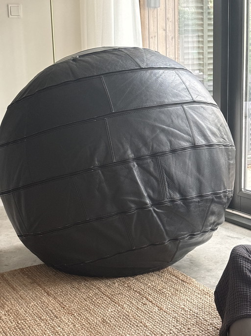 Vintage Leolux Ball Chair Poef In Leder – zitzakken, Leather