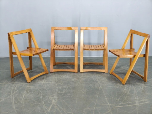 Ensemble de 4 chaises pliantes Trieste d'Aldo Jacober pour Alberto Bazzani