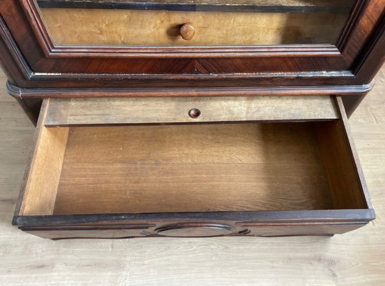 Exclusive French Display Cabinet by Rondot Paris – Walnut Wood & Cut Glass (photo 12 of 15)