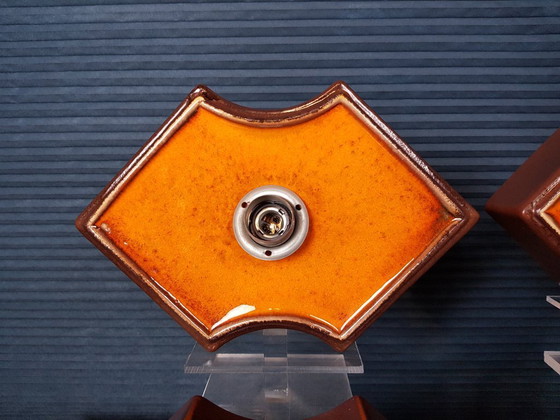 Image 1 of Satz von 4 Keramik-Wandlampen, Pan Keramik-Wandlampen 1970er Jahre