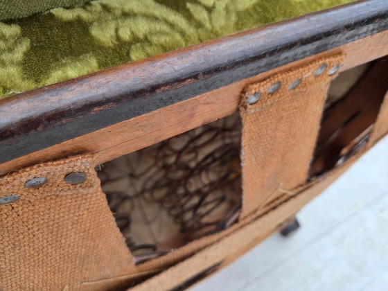 Image 1 of Fauteuil relax danois des années 1950, revêtement en velours, bois de chêne.