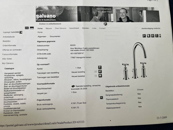 Image 1 of Globo wastafel in frame met bijhorende kranen, lampjes en ledspiegel