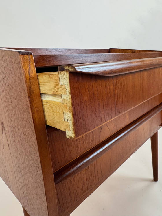 Image 1 of Small Danish Teak Cabinet with Curved Front – Perfectly Versatile