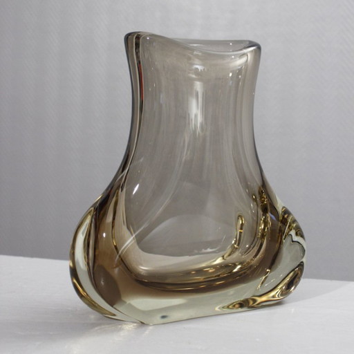 Miloslav Klinger & Zelezny Brod Sklo - Large smoked Sommerso vase 1970s