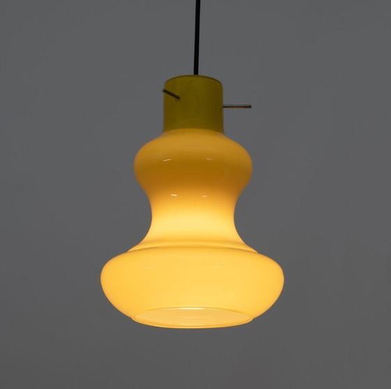 Image 1 of Mid-century Modern Murano Glass Pendants, 60s Pair, Vistosi