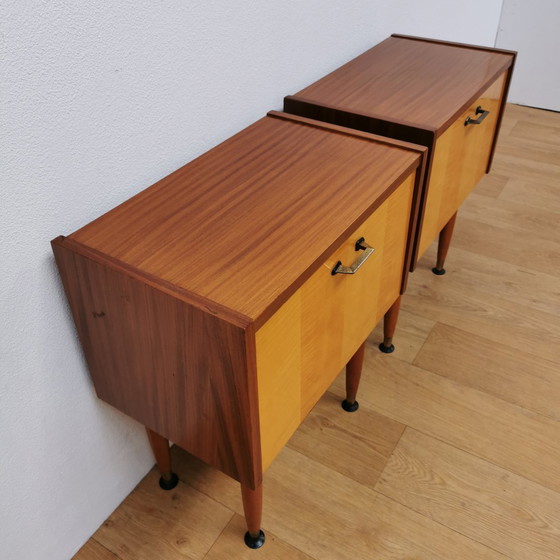 Image 1 of Vintage Mid - Century Nightstands, Side Cabinets, Side Tables Set Price
