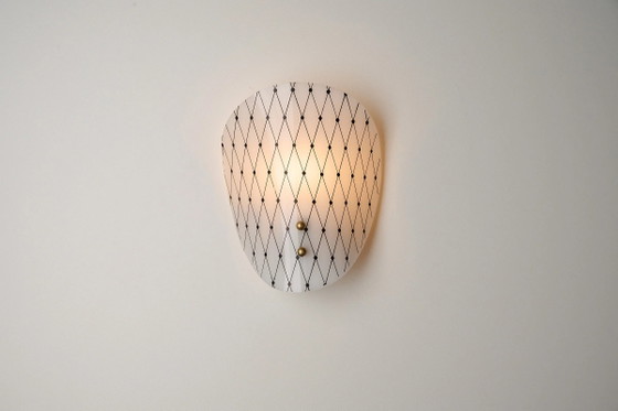 Diamond Pattern Acrylic and Brass Wall Sconces, Italy, Wall lights, Metal, Black (photo 3 of 12)