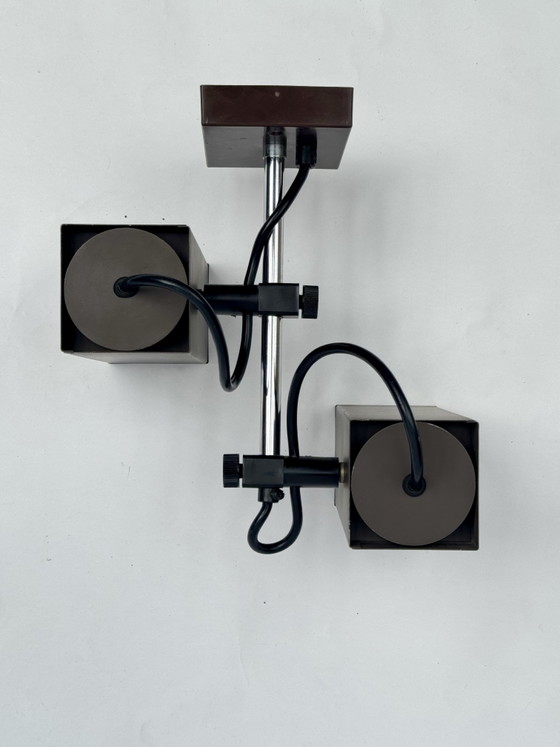 Image 1 of Plafonnier double spot Philips Cube vintage des années 1970