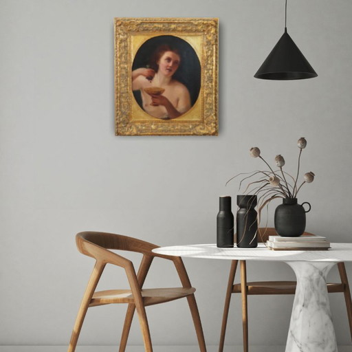 Mythologische Figur der Mänade, Ölgemälde auf Leinwand, Italien, 19. Jahrhundert