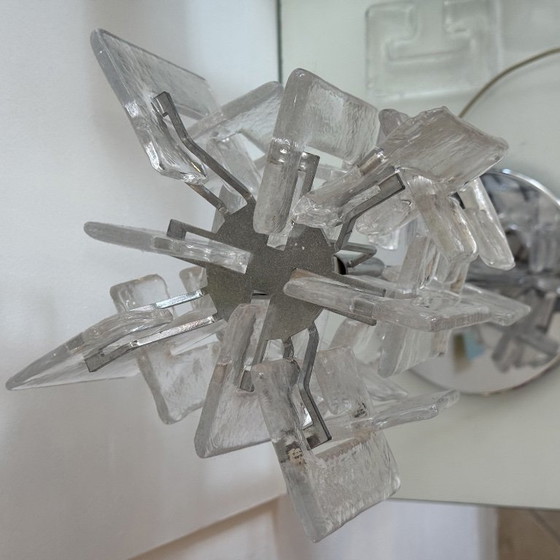 Vintage Murano Glass Table Lamp by Mazzega Carlo Nason, Chrome, 1970s (photo 12 of 13)