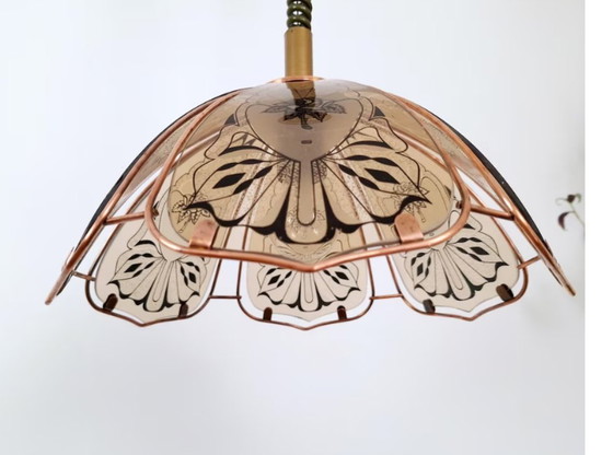 Image 1 of Lampada a sospensione in vetro vintage, plafoniera, lampada a sospensione, plafoniera retrò