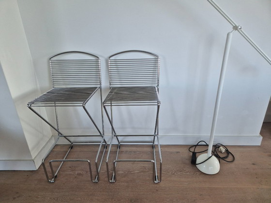 Image 1 of Set di 2 sgabelli da bar Till Behrens, anni '80, postmoderno