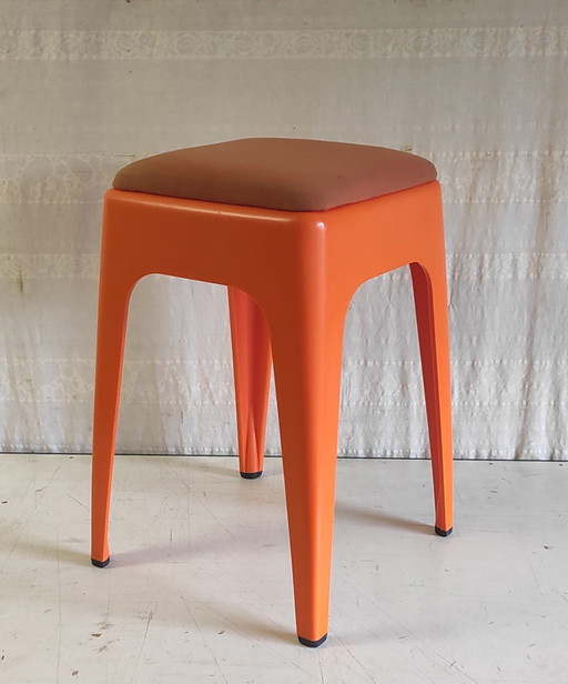 Vintage orange stool by Ami (France) - 1960s/70s