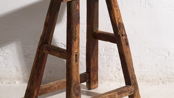 Antiker rechteckiger Hocker (ca. 1920) #3 – Rustic (photo 3 of 15)