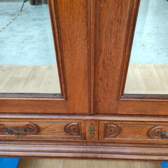 Image 1 of Antieke kledingkast garderobekast spiegelkast demontabel