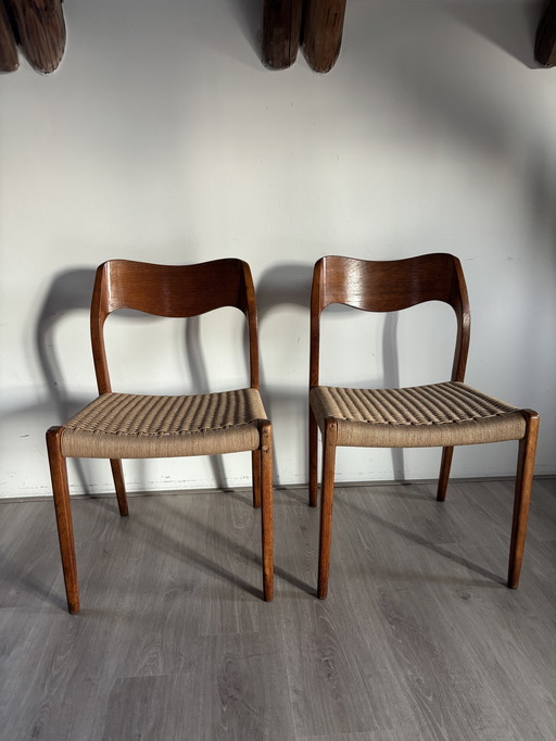 2x Niels Otto Møller | Modèle 71 | Teckwood