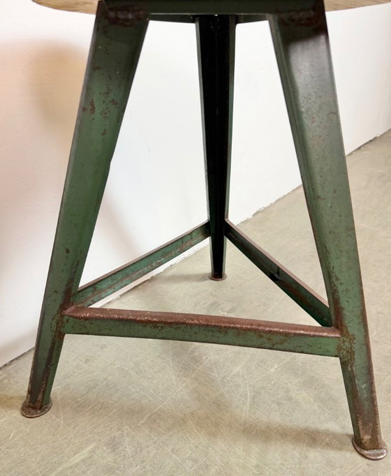 Image 1 of Green Industrial Workshop Stool, 1960s