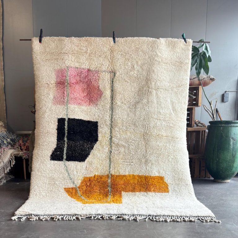 Moroccan Berber Rug 300X200cm - Personalized Wool Rug - Colorful Hand Knotted Carpet - Berber Beni ourain Rug