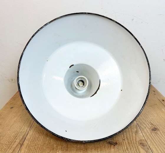 Image 1 of Industrial Grey Enamel Factory Pendant Lamp, 1960s