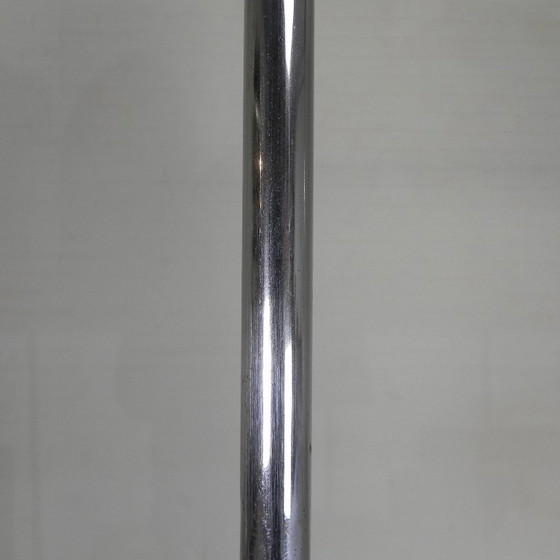 Image 1 of Art Deco pendant lamp with glass shade in a chrome frame, 1930s