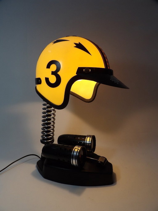 FF Leuchten - Lampe pour casque de moto-cross rétro années 1970 - RARE