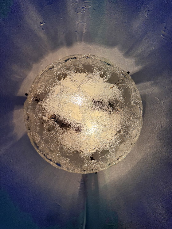 Image 1 of Vintage ice glass wall lamp/ceiling lamp, Kaiser Leuchten ‘60