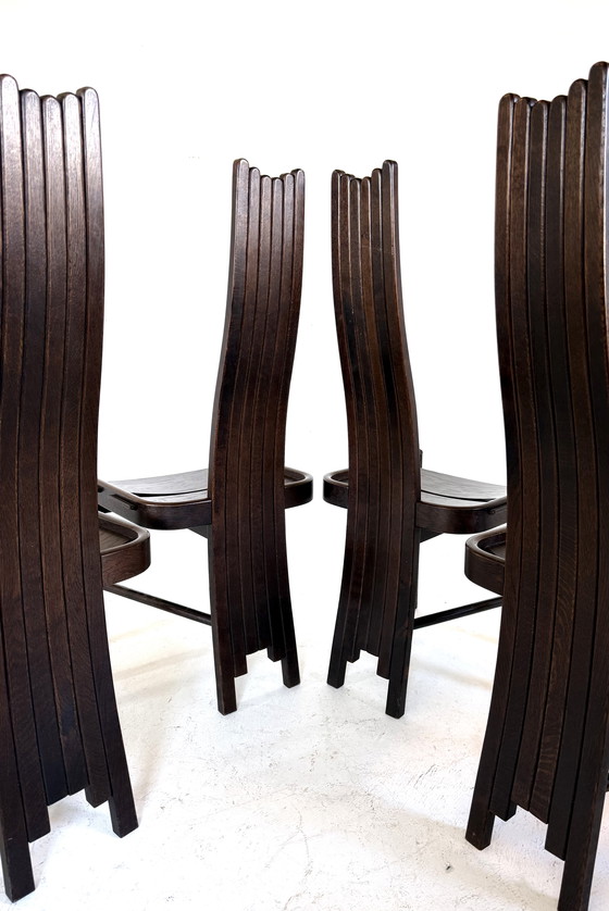 Image 1 of Set of 6 vintage Allmilmö dining chairs, 1980s