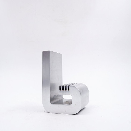 Image 1 of Pot à crayons et à lettres moderniste vintage en aluminium par Pierre Vandel, années 1970