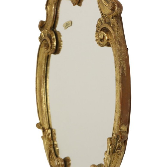 Specchio Francese Dorato a Foglia d'Oro Stile Barocco 60cm – Glass (photo 6 of 21)