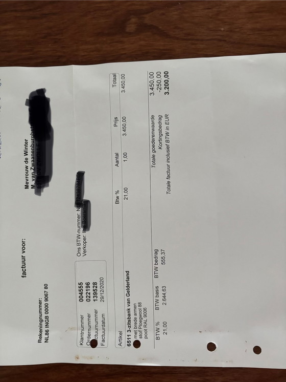 Image 1 of Gelderland 3 Zits Bank 6511