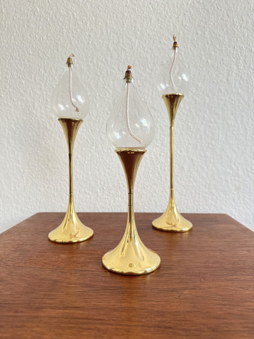 Freddie Andersen « Clear Drops » – ensemble de trois lampes à huile