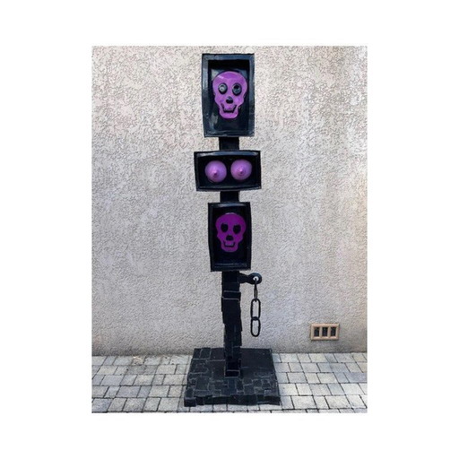 Escultura cubista modernista vintage del artista Michel Froment